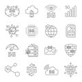 5G technology wireless, 5g network, mobile communication 5th generation, 5g mobile internet. Set of linear vector icons