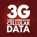3G Third Generation cellular data text. technology concept background Royalty Free Stock Photo