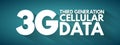 3G Third Generation cellular data text. technology concept background Royalty Free Stock Photo