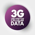 3G Third Generation cellular data text. technology concept background Royalty Free Stock Photo