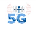 5G tower health risk radiation concept isolated