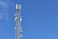 5G transmitters on a telecommunications tower Royalty Free Stock Photo