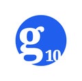 G10 union name initial letter monogram with blue color Royalty Free Stock Photo