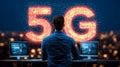 5G Unleashed, How Ultra-Fast Networks are Shaping the Future of Communication and Industry Royalty Free Stock Photo