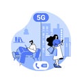 5G video calls isolated cartoon vector illustrations.