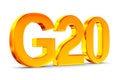 G20 on white background. Isolated 3D illustration