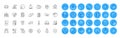 5g wifi, Corrupted file and Fake information line icons pack. For web app. Color icon buttons. Vector