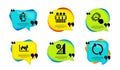5g wifi, Dislike and Friendship icons set. Clean bubbles, Stock analysis and Refresh signs. Vector