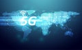 5G wireless internet technology Concept background wifi communication connection and business with global network high speed Royalty Free Stock Photo