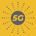 5g wireless mobile internet standard flat emblem