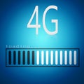 4G word with blue loading bar