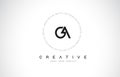 GA G A Logo Design with Black and White Creative Text Letter Vector. Royalty Free Stock Photo