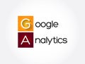 GA - Google Analytics acronym, business concept background