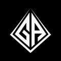 GA logo letters monogram with prisma shape design template