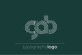 GAB modern geometric typography logo Royalty Free Stock Photo