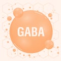 GABA Gamma-Aminobutyric acid. Molecule model orange isolated on white background. Medical scientific concept. Vector