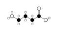 gaba molecule, structural chemical formula, ball-and-stick model, isolated image gamma-aminobutyric acid