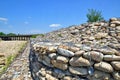 Gabion on the bank of the river