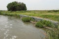 Gabion, cages filled with rocks used for erosion control