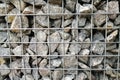 Gabion. the original fencing is gabion. the wall is made of galvanized mesh and stone. Royalty Free Stock Photo