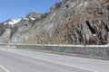 Gabion - protection of the mountain road from rocky talus