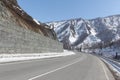 Gabion - protection of the mountain road from rocky talus