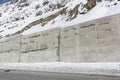 Gabion - protection of the mountain road from rocky talus