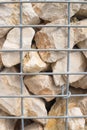 Gabion retaining wall Royalty Free Stock Photo