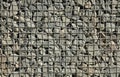 Gabion, texture, background. Gabion net and construction design. New technologies in arranging terraces Royalty Free Stock Photo