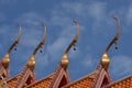 Gable apex of buddhism temple roof of temple Royalty Free Stock Photo