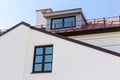 Gable dormers and roof of residential house