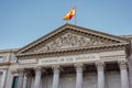 Gable of the facade of the congress building of the deputies of Spain Royalty Free Stock Photo