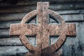 Gable from an old Gothic style wooden bench Royalty Free Stock Photo