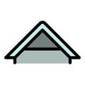 Gable roof icon color outline vector