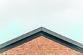 Gable roof red brick house country style  concept idea against clear sky background missing home Royalty Free Stock Photo