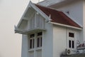 Gable roof window of over 60 years old first observatory and planetarium in Thailand Royalty Free Stock Photo