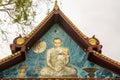 Gable showing closeup image of Luang Por Daeng monk on Ko Samui Island, Thailand