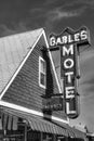 Gables Mid Century Roadside Motel Vintage Americana- neon Royalty Free Stock Photo