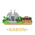 Gabon country design template Flat cartoon style w