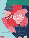 Gabon country detailed editable map