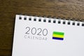 Gabon Flag on 2020 Calendar