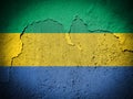 Gabon flag on cracked wall