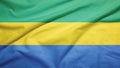 Gabon flag with fabric texture