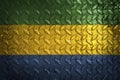 Gabon flag,metal texture on background