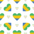 Gabon flag patriotic seamless pattern.