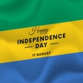 Gabon Independence Day. 17 august. Waving flag. Vector.