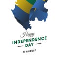 Gabon Independence day. Gabon map. Vector illustration.