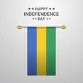 Gabon Independence day hanging flag background