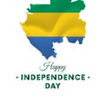 Gabon Independence day. Gabon map. Vector illustration.