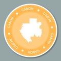 Gabon label flat sticker design.